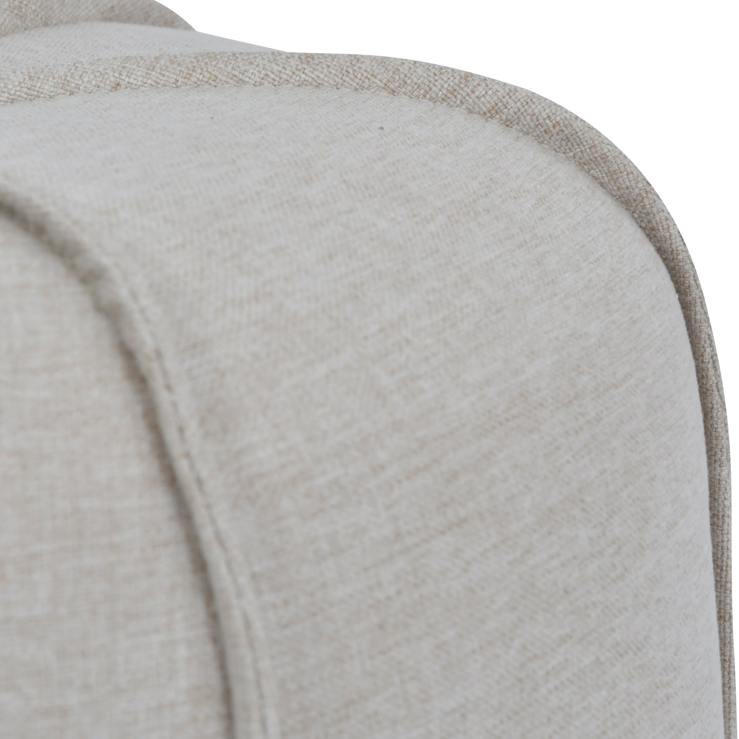 Seamed Button Stool in Oatmeal Fabric