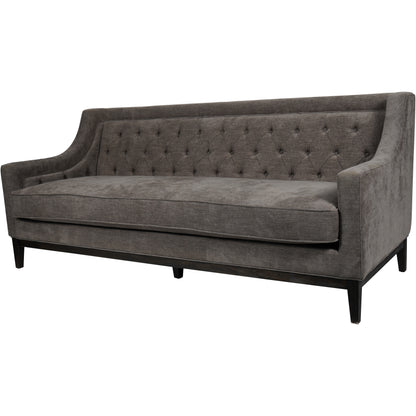 Theodore Buttoned Sofa in Warm Grey Fabric