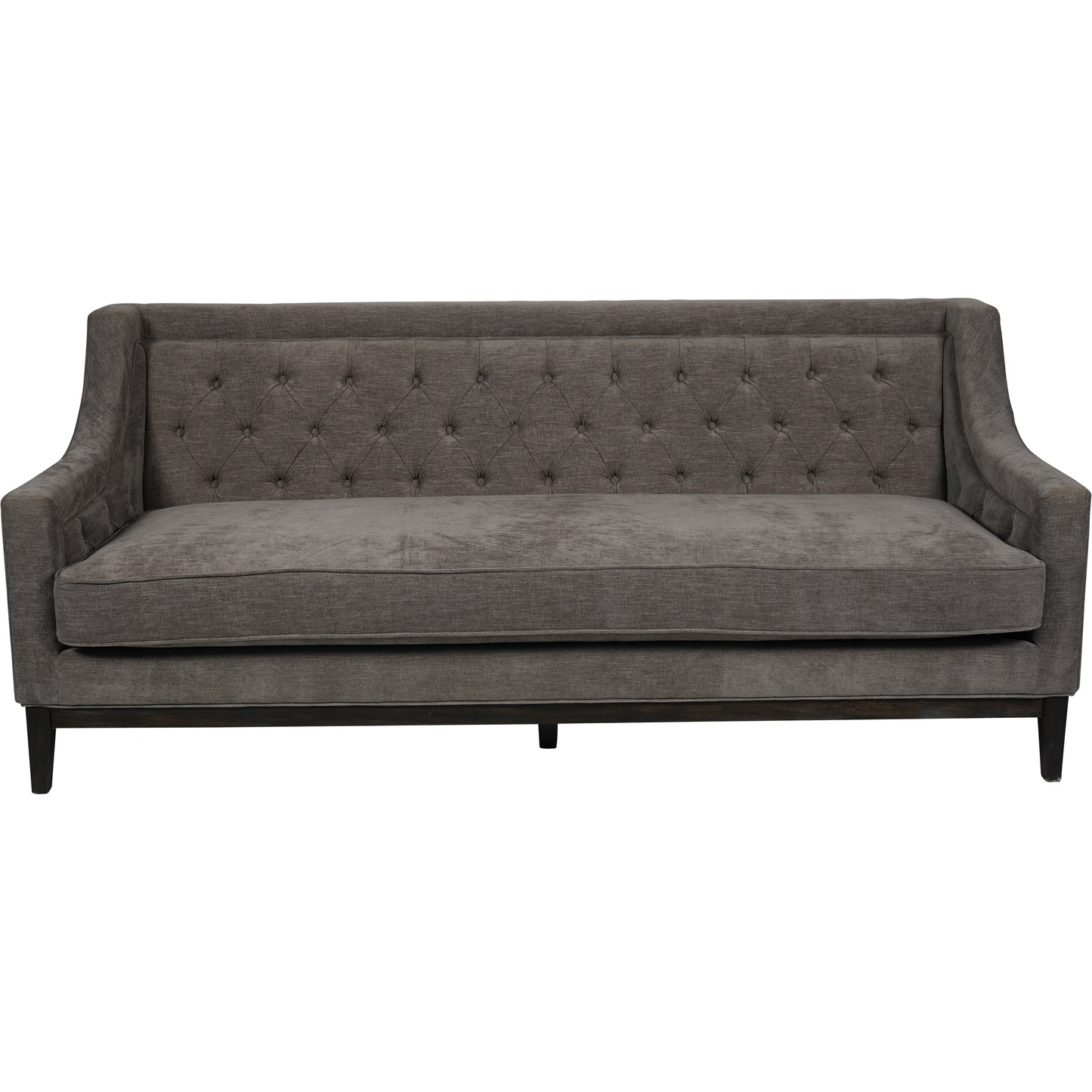 Theodore Buttoned Sofa in Warm Grey Fabric