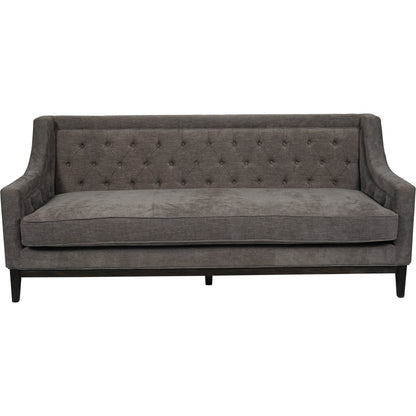 Theodore Buttoned Sofa in Warm Grey Fabric