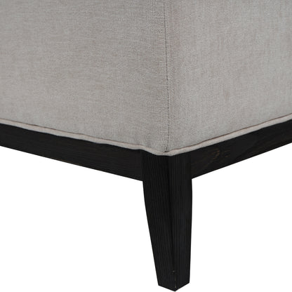 Theodore Buttoned XL Ottoman in Ivory Fabric