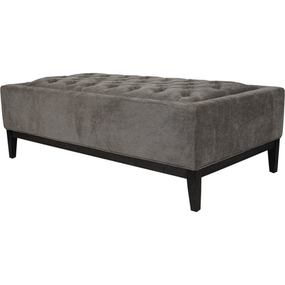 Theodore Buttoned XL Ottoman in Warm Grey Fabric
