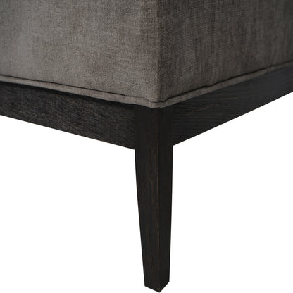 Theodore Buttoned XL Ottoman in Warm Grey Fabric