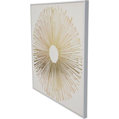 Golden Foiled Sunburst Framed Canvas