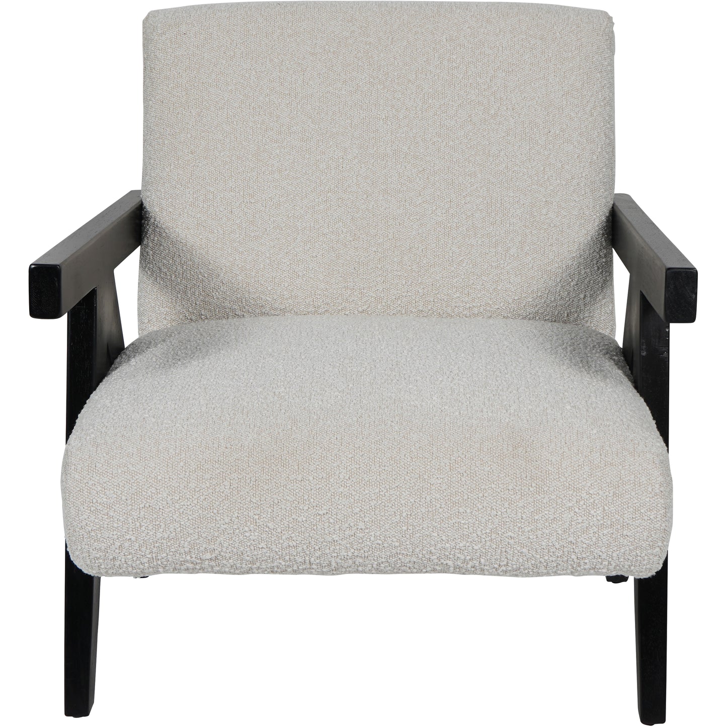 San Diego Wooden Frame Cream Boucle Armchair