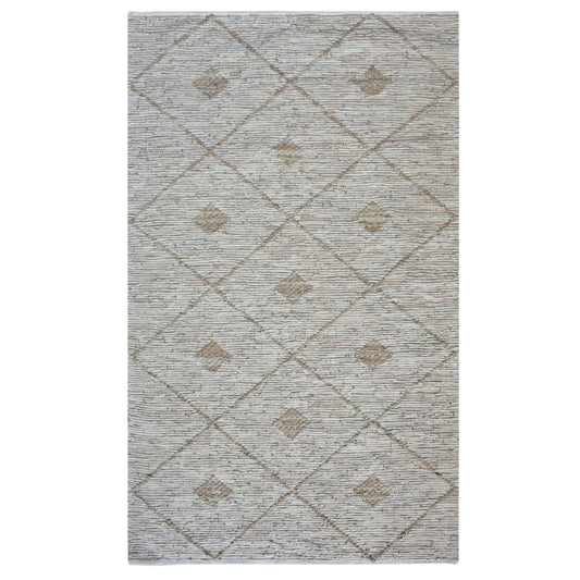 Lazio Hand Woven Beige Leather Rug