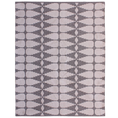 Ayudar Jacquard Woven Ivory Grey & Charcoal PET Rug