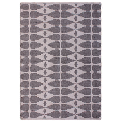 Ayudar Jacquard Woven Ivory Grey & Charcoal PET Rug