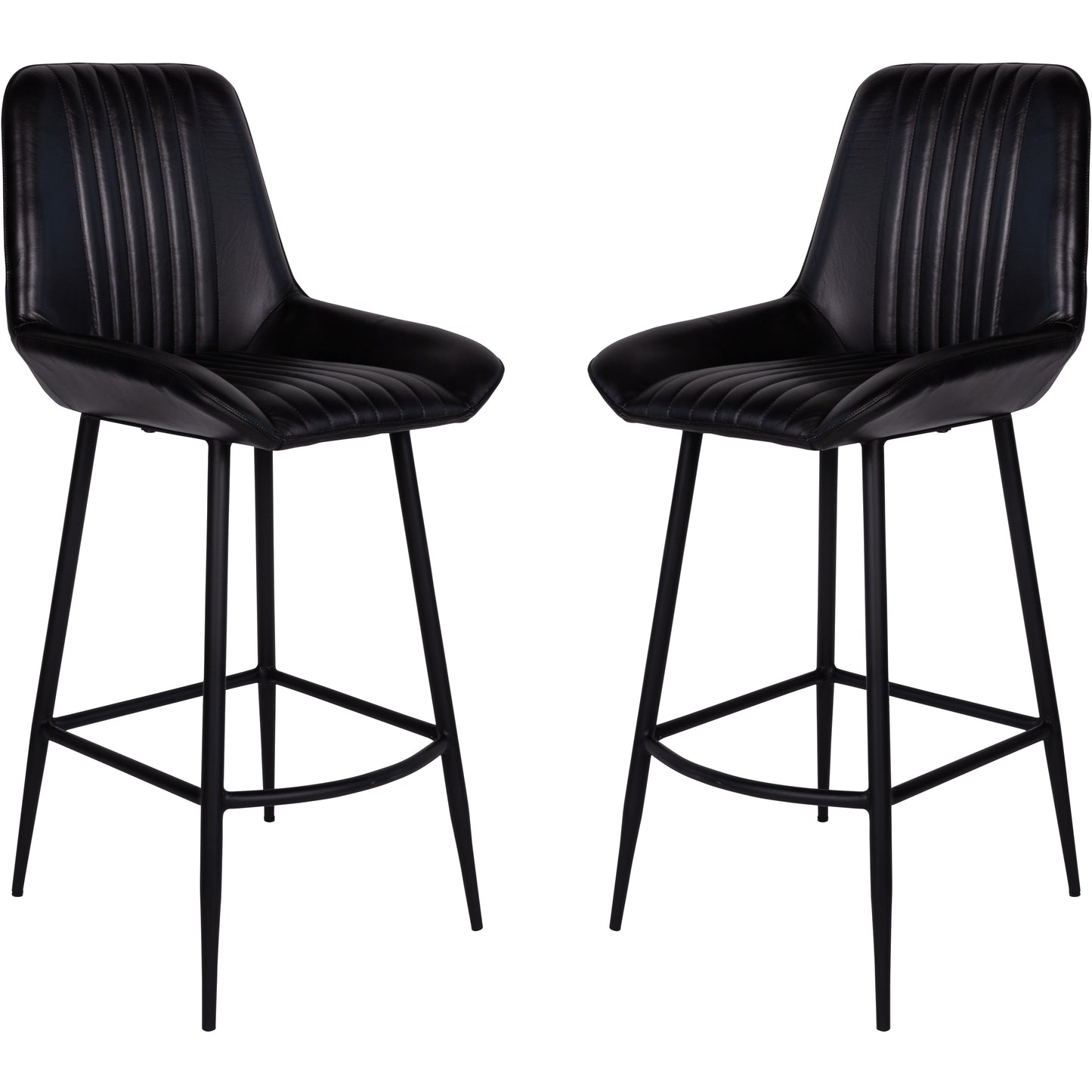 Pair of Pembroke Leather Bar Stools
