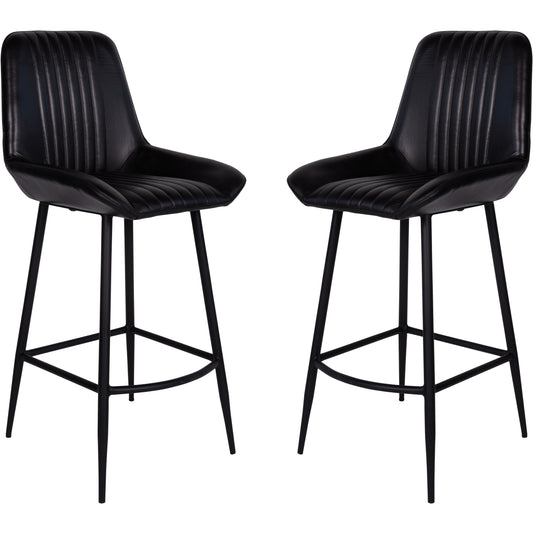 Pair of Pembroke Leather Bar Stools