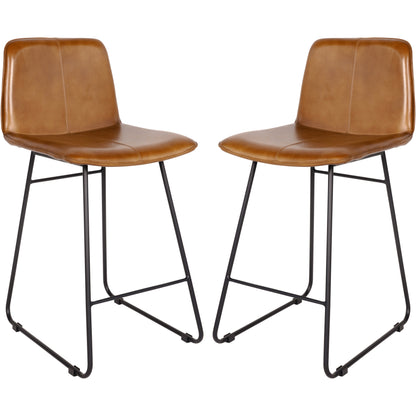 Pair of Arthur Leather Bar Stools