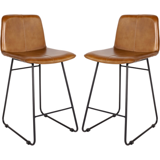 Pair of Arthur Leather Bar Stools