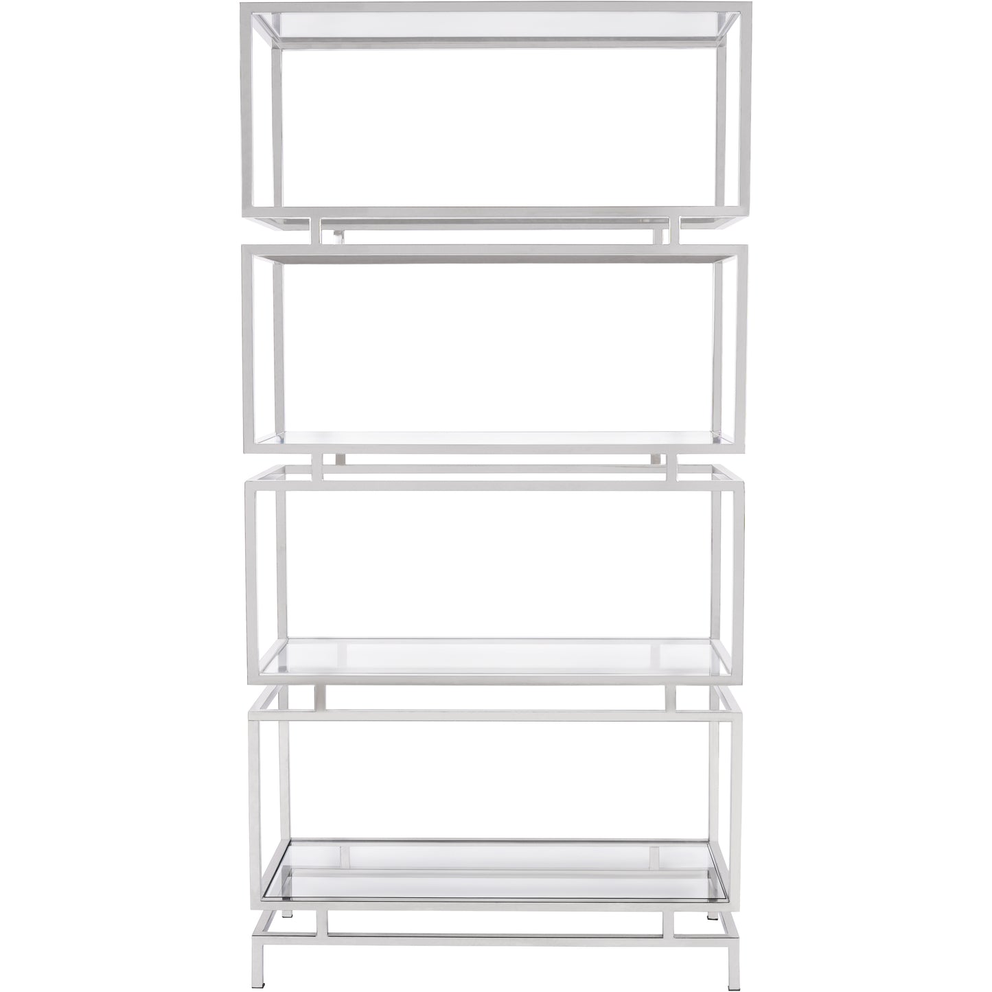 Abington Stainless Steel Frame and Clear Glass Large Display Unit