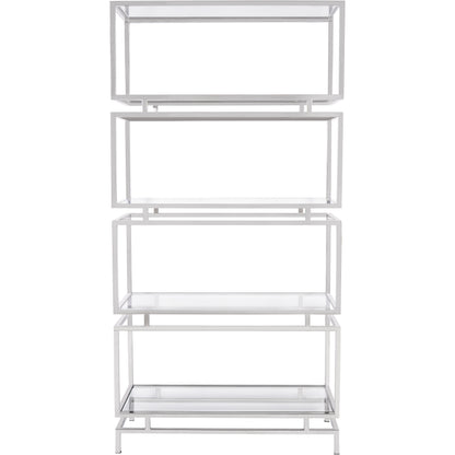 Abington Stainless Steel Frame and Clear Glass Large Display Unit