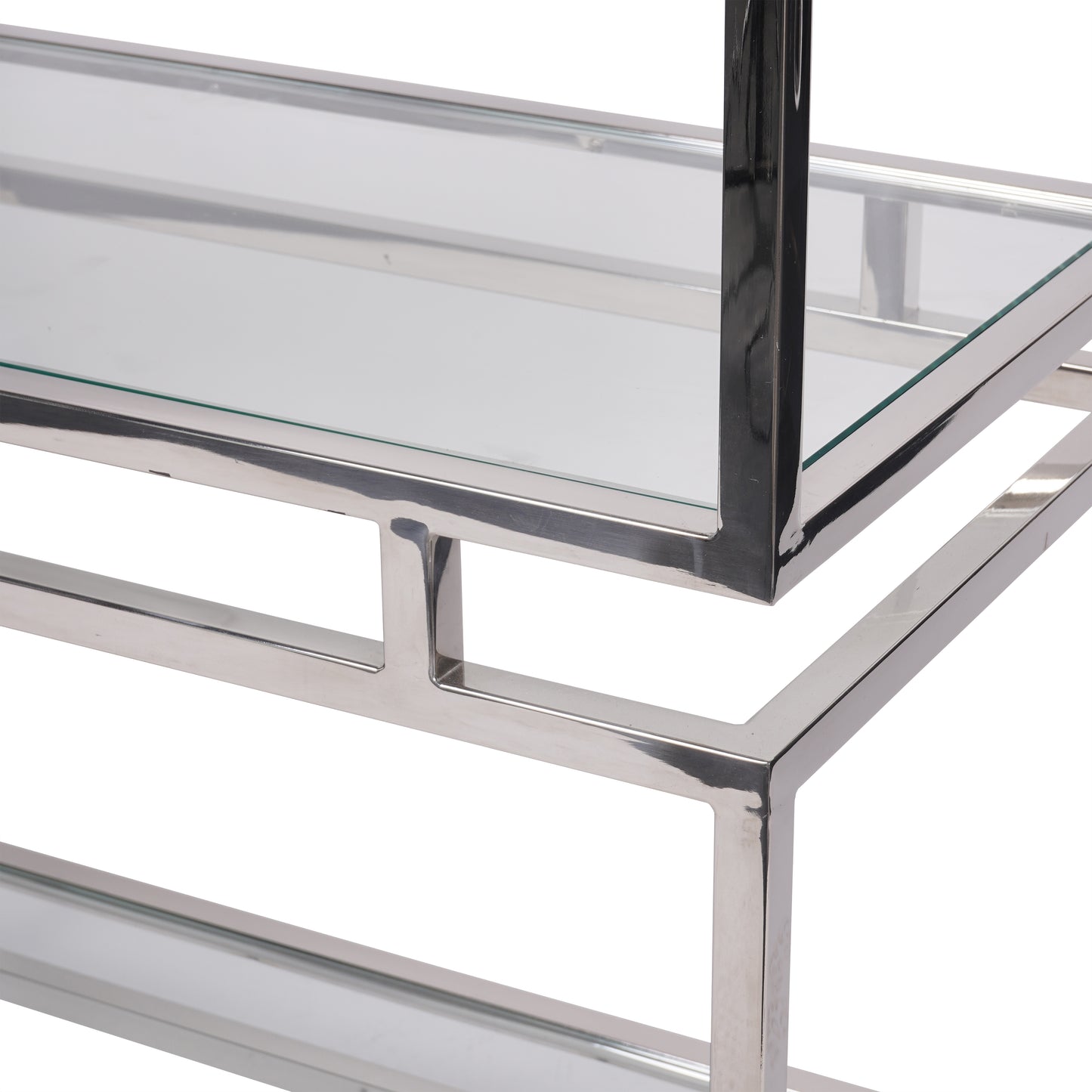 Abington Stainless Steel Frame and Clear Glass Large Display Unit