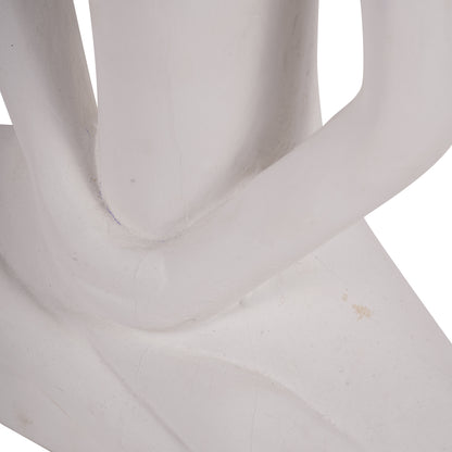 Hand Carved  Yoga Lady White  Small