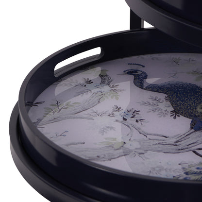 Laura Ashley Belvedere Peacock Set Of 2 Side Tray Tables