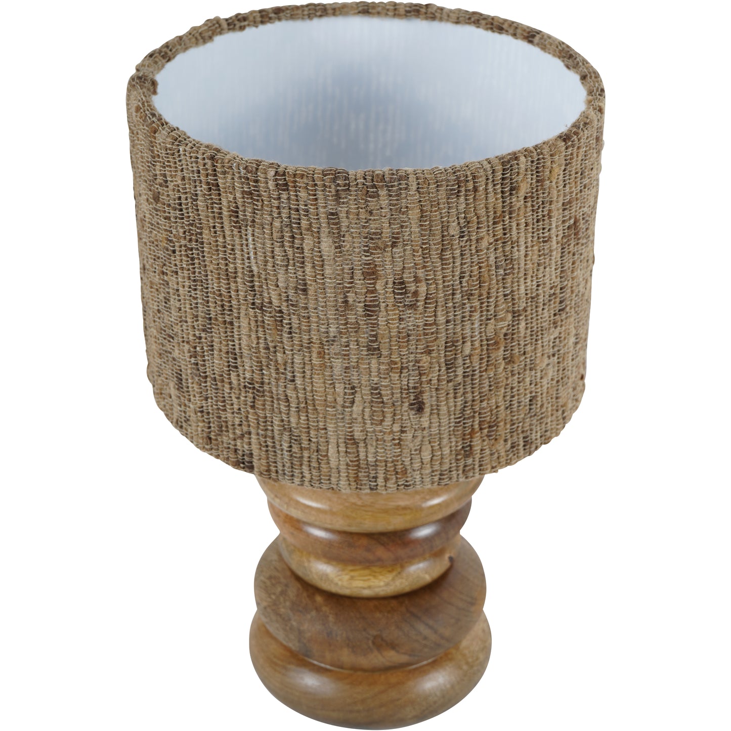 Leon Solid Wood Table Lamp with Silk Jute Shade