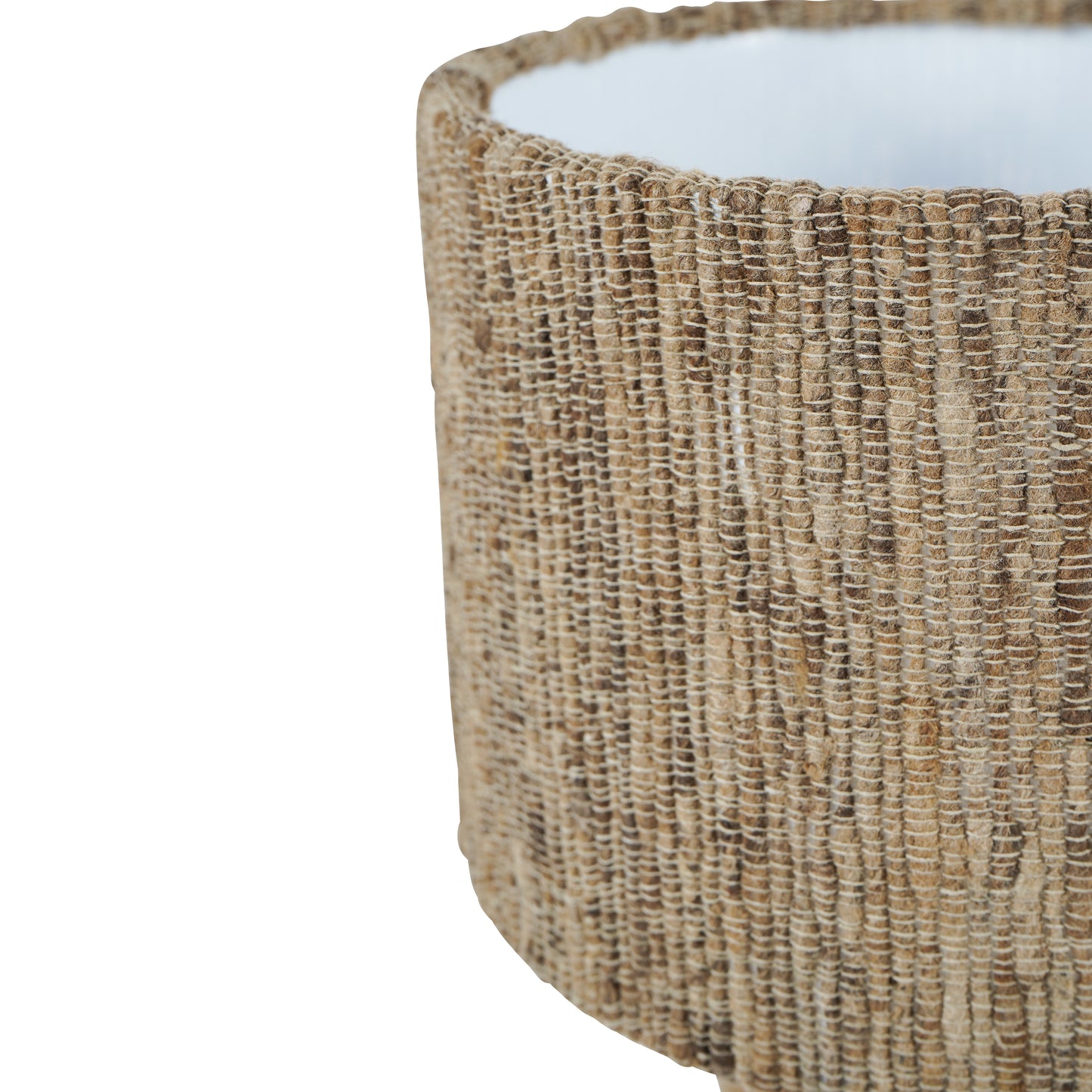Leon Solid Wood Table Lamp with Silk Jute Shade