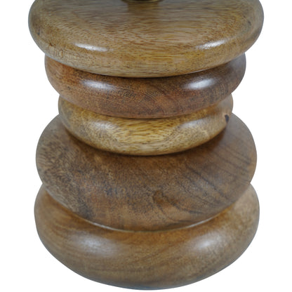 Leon Solid Wood Table Lamp with Silk Jute Shade