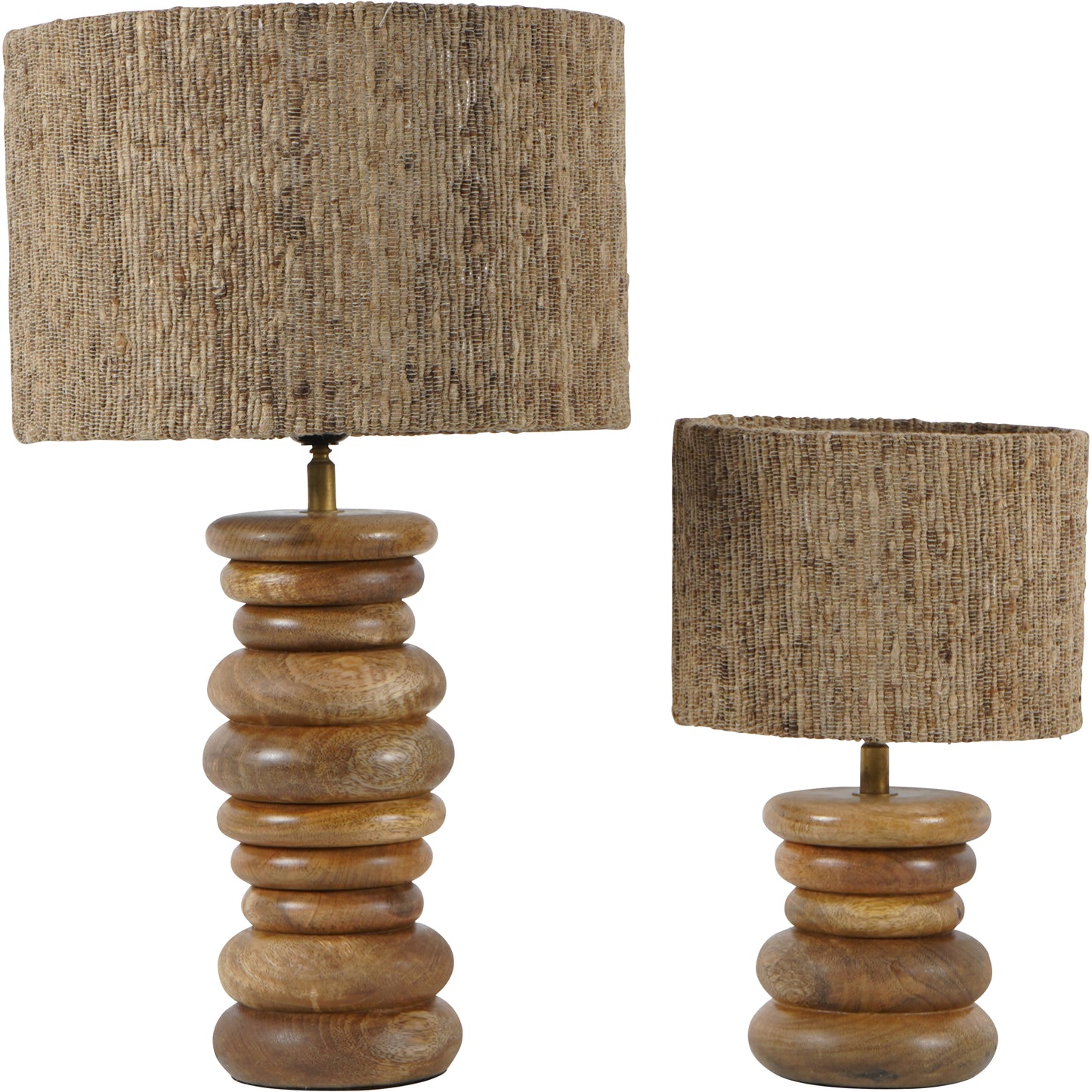 Leon Solid Wood Table Lamp with Silk Jute Shade