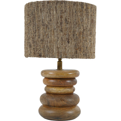Leon Solid Wood Table Lamp with Silk Jute Shade