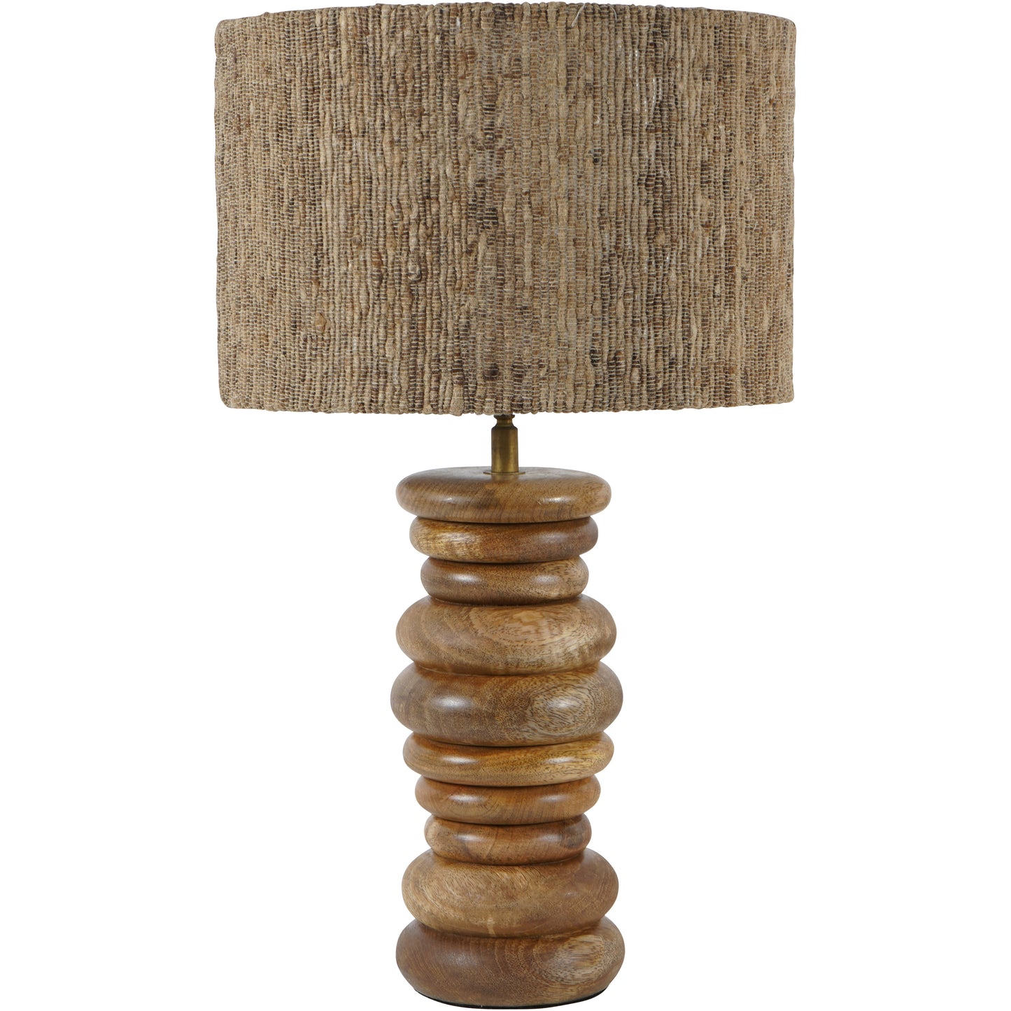 Leon Solid Wood Table Lamp with Silk Jute Shade