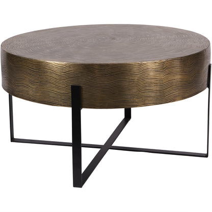 Santa Cruz Etched Brass Finish Coffee Table 82cm