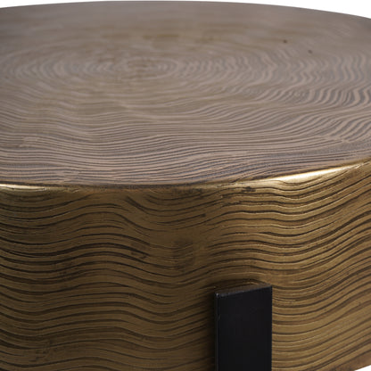 Santa Cruz Etched Brass Finish Side Table