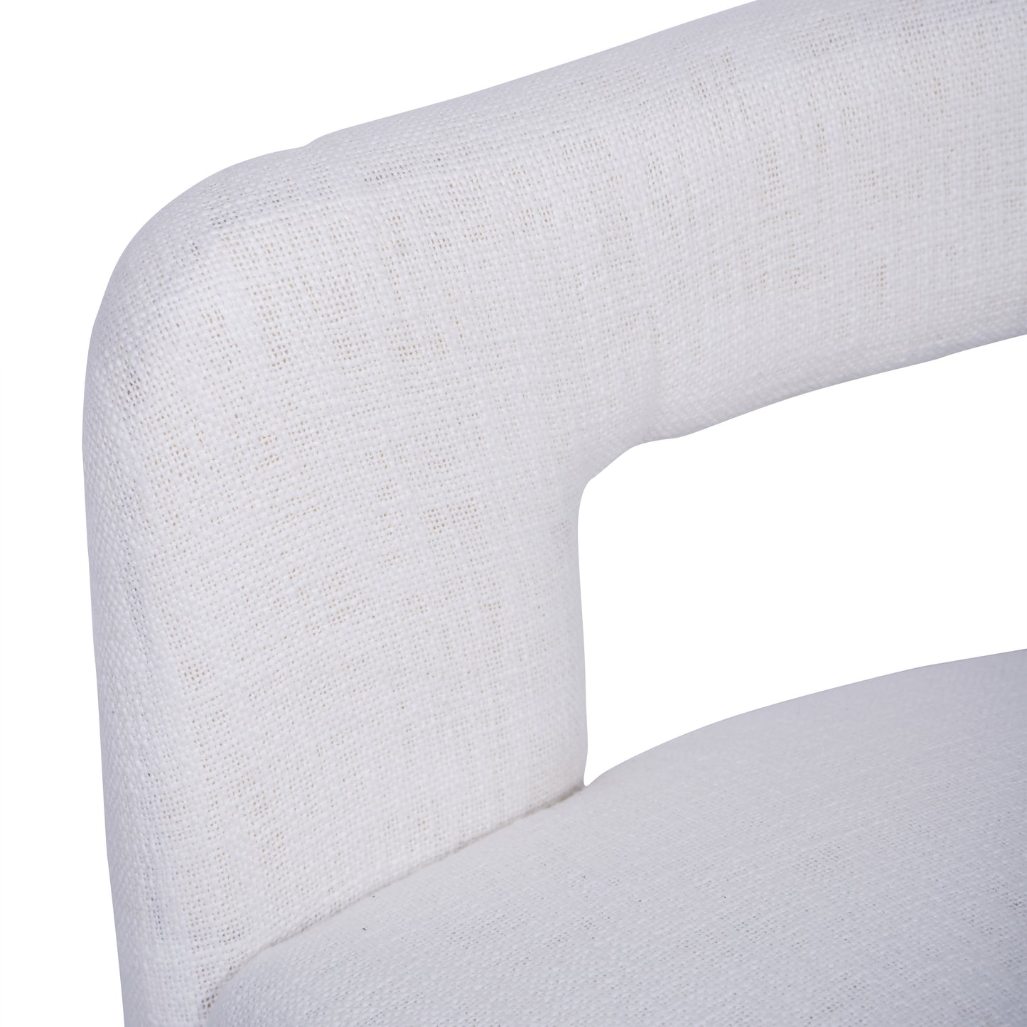 Fully Upholstered Ivory Slub Chair