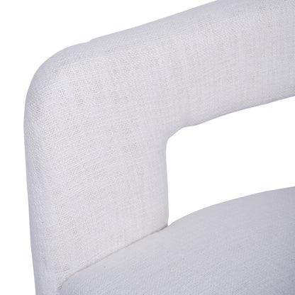 Fully Upholstered Ivory Slub Chair