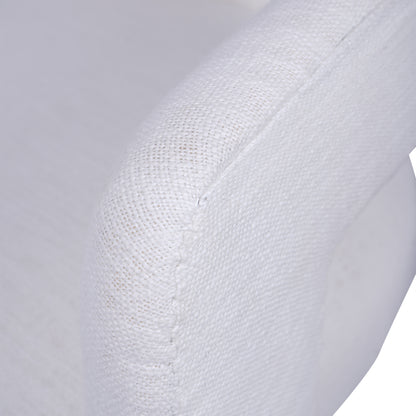 Fully Upholstered Ivory Slub Chair