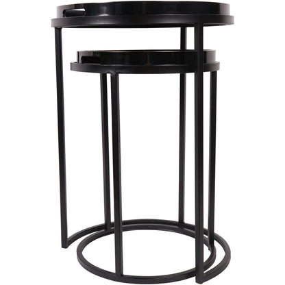 Squares Pattern Set Of 2 Side Tray Tables