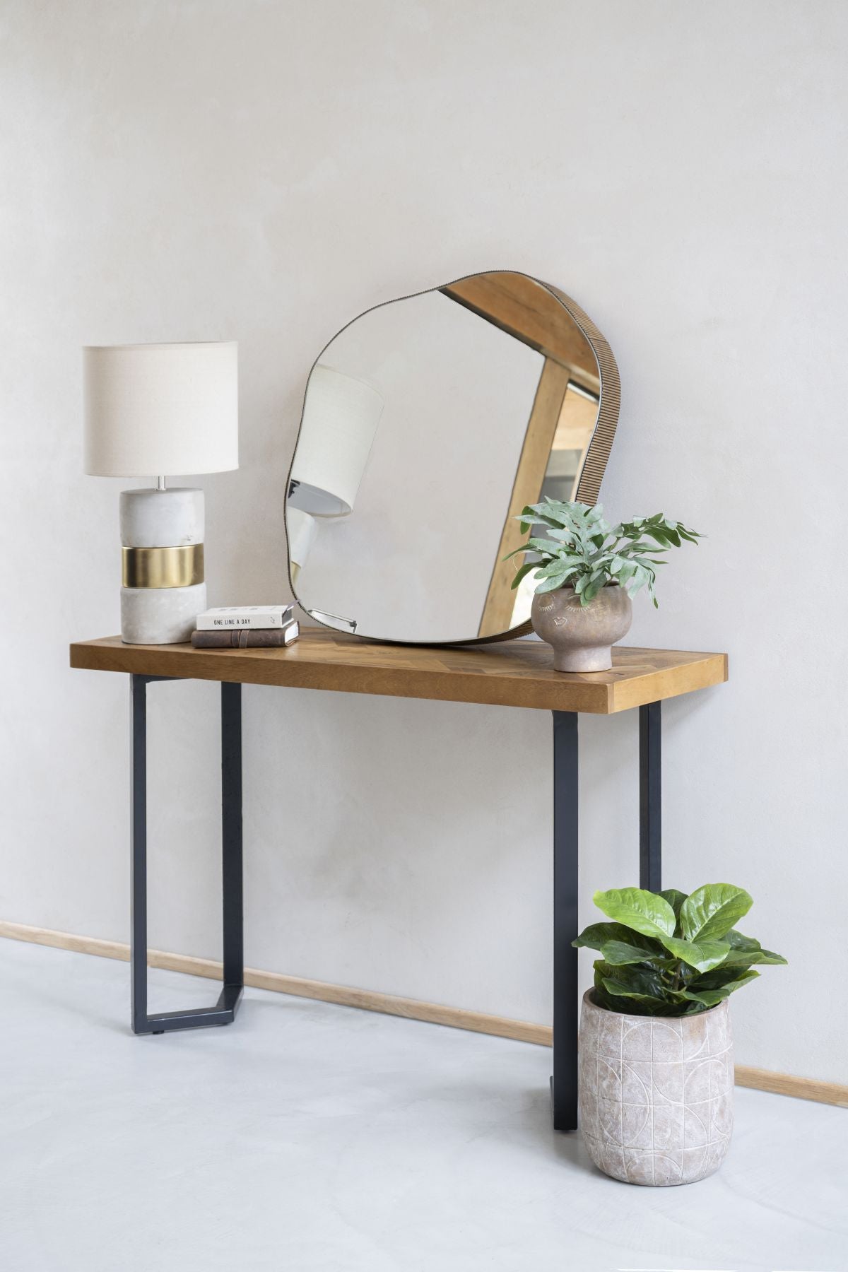Marston Geometric II Wooden Hall Console Table