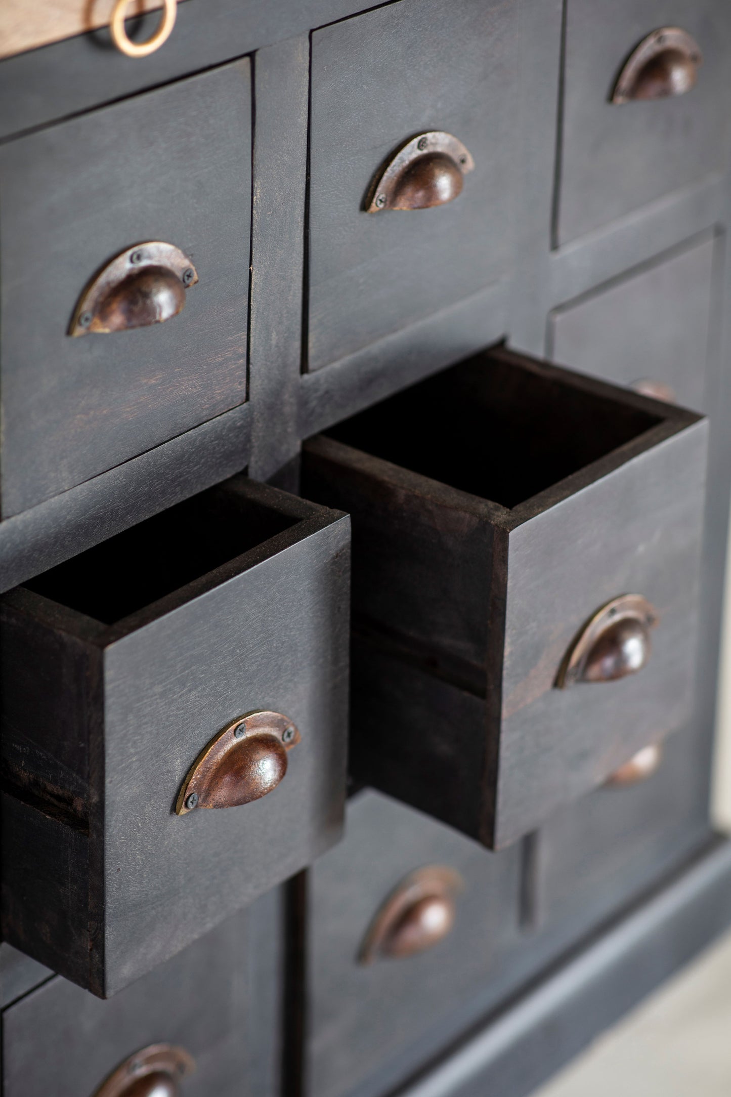 Hoxton II Antique Black Mango 15 Drawer Chest