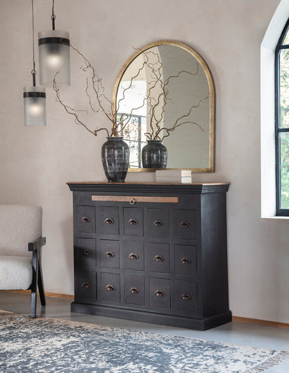 Hoxton II Antique Black Mango 15 Drawer Chest
