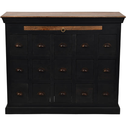 Hoxton II Antique Black Mango 15 Drawer Chest