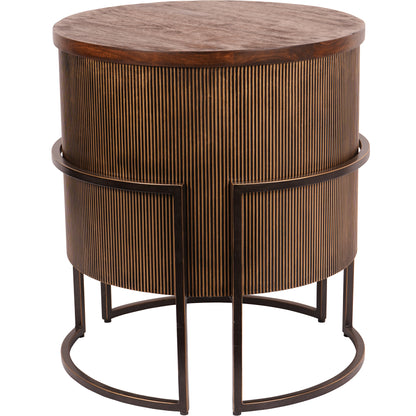 Hunter Corrugated Gold End Table