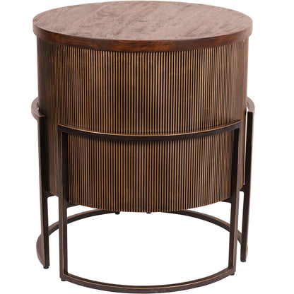 Hunter Corrugated Gold End Table