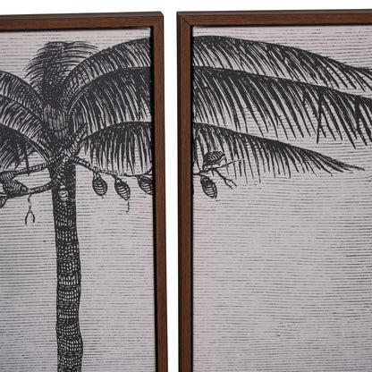 Palm Set of Four Framed Canvas
