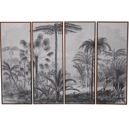Palm Set of Four Framed Canvas