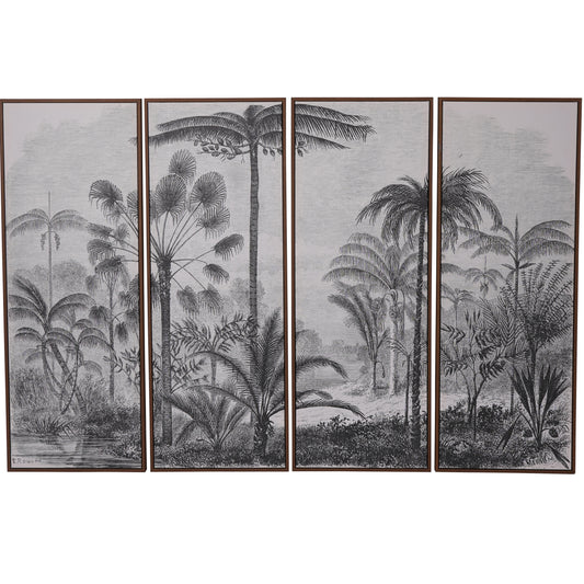 Palm Set of Four Framed Canvas