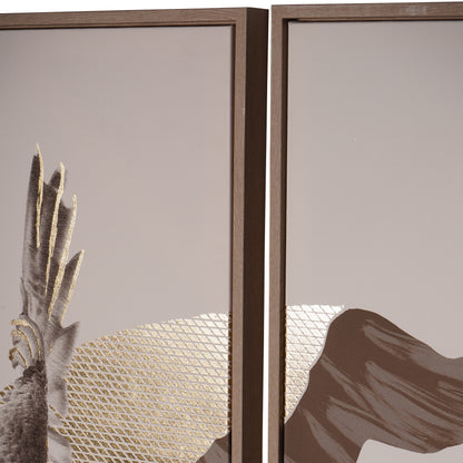 Framed Tropical Birds 3 Piece Canvas