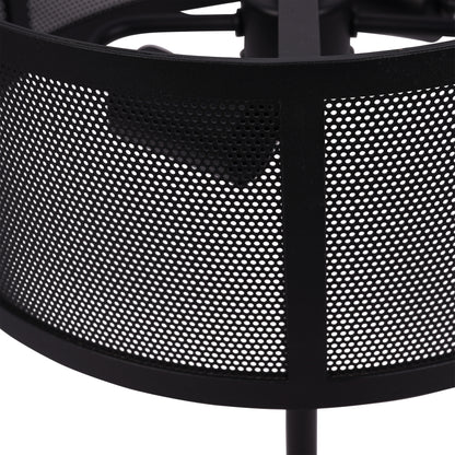 Storm Mesh Black Table Lamp with Shade