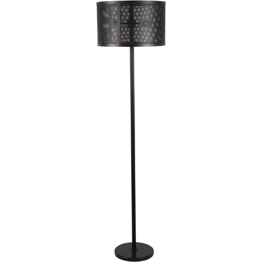 Storm Mesh Black Floor  Lamp with Shade