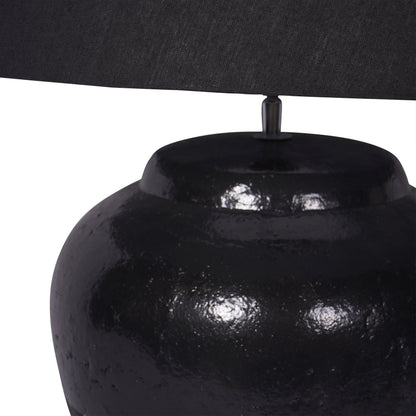 Skyline Black Table Lamp with Shade Large E27 LED GLS