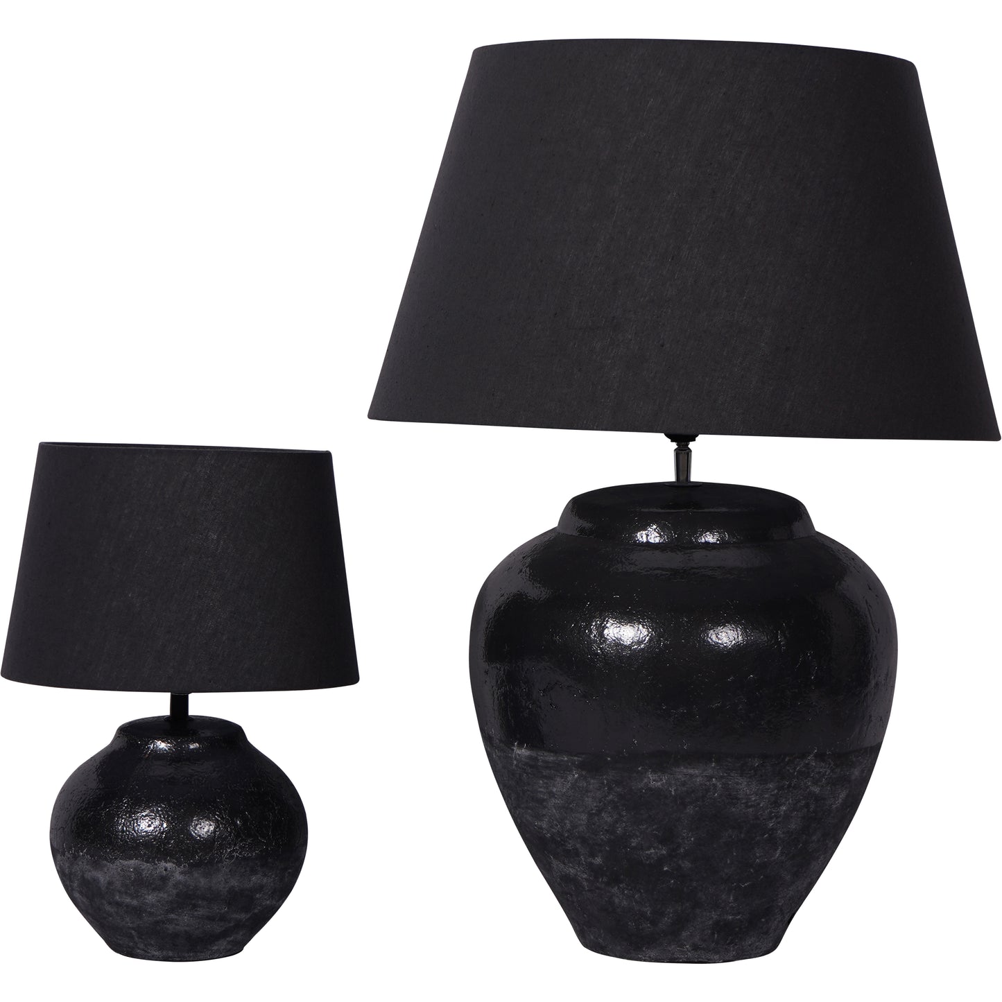 Skyline Black Table Lamp with Shade Large E27 LED GLS