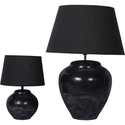 Skyline Black Table Lamp with Shade Large E27 LED GLS