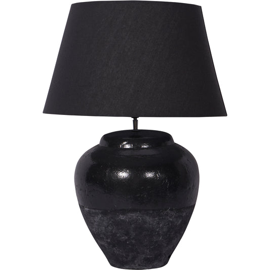 Skyline Black Table Lamp with Shade Large E27 LED GLS
