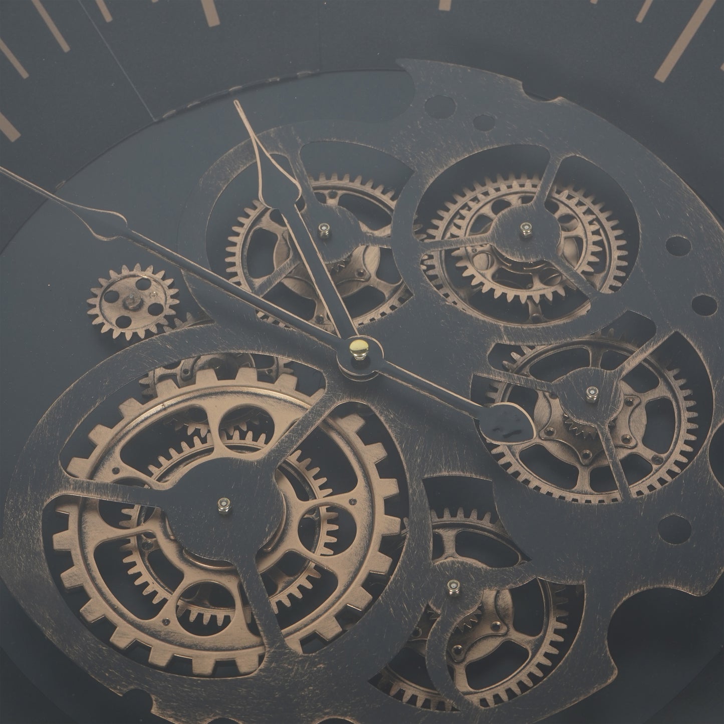 Palladium Side Table Clock with Moving Dials